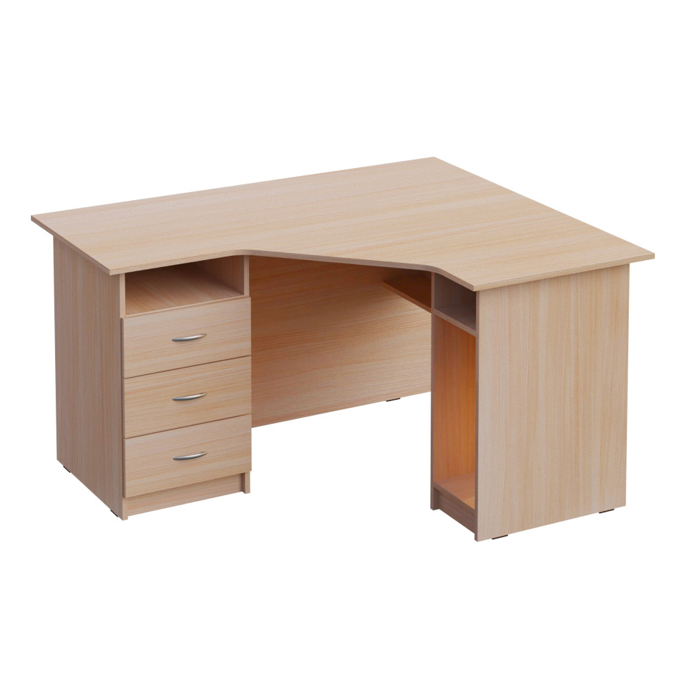 Стіл вчителя кутовий з 3-ма шухлядами П 624, 1200x1400x750 мм МЕБЛІ ТЕХНОСТИЛЬ